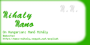 mihaly mano business card