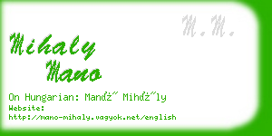 mihaly mano business card